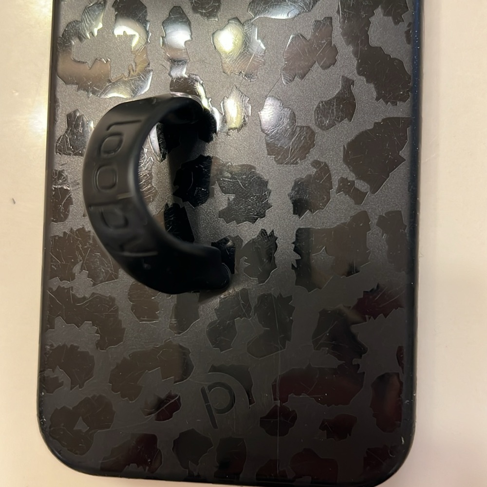 Loopy Case Black Leopard Print Phone Case with Loop - Picture 3 of 3